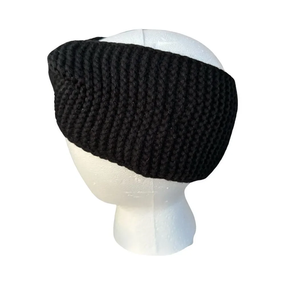 West Loop Women’s Black Knit Criss Cross Front Solid Acrylic Headband OSF NWT